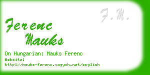 ferenc mauks business card